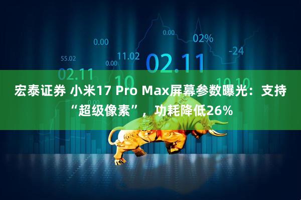 宏泰证券 小米17 Pro Max屏幕参数曝光：支持“超级像素”，功耗降低26%
