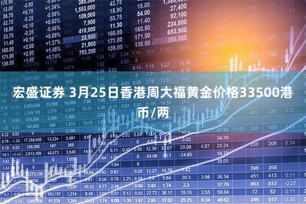 宏盛证券 3月25日香港周大福黄金价格33500港币/两
