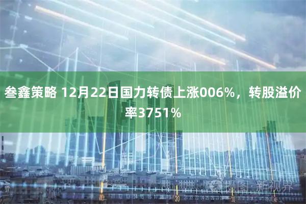 叁鑫策略 12月22日国力转债上涨006%，转股溢价率3751%